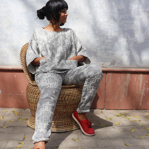 Kirgiti's ' Hand Woven Organic Cotton Off White Comfort Fit Top - image 4